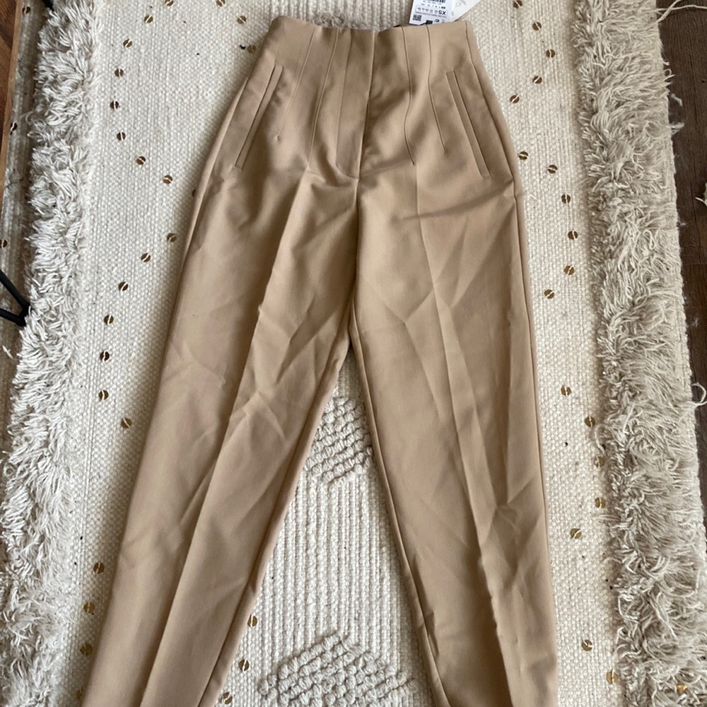 Zara high waisted trousers - taupe brown size XS - NWT